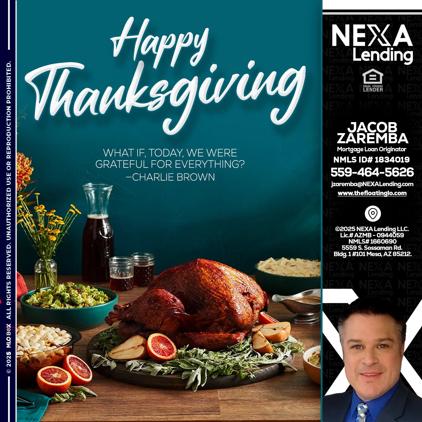 happy Thanksgiving - Jacob Zaremba -MLO RMLO CMLO