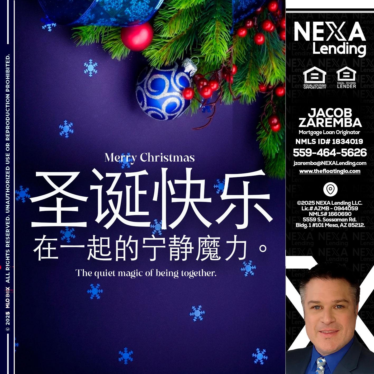 圣诞快乐 在一起的宁静魔力。 - Jacob Zaremba -MLO RMLO CMLO