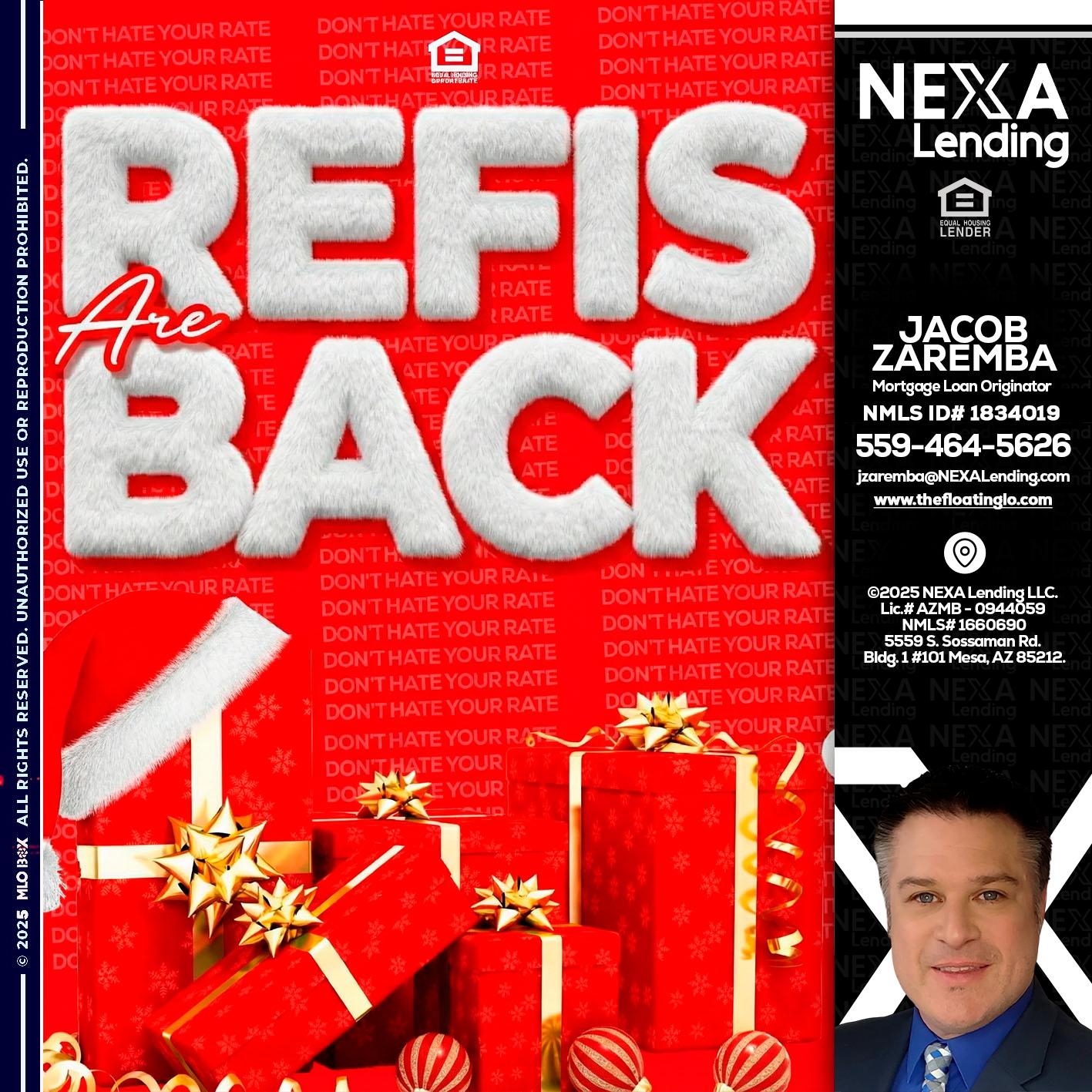 refis are back - Jacob Zaremba -MLO RMLO CMLO
