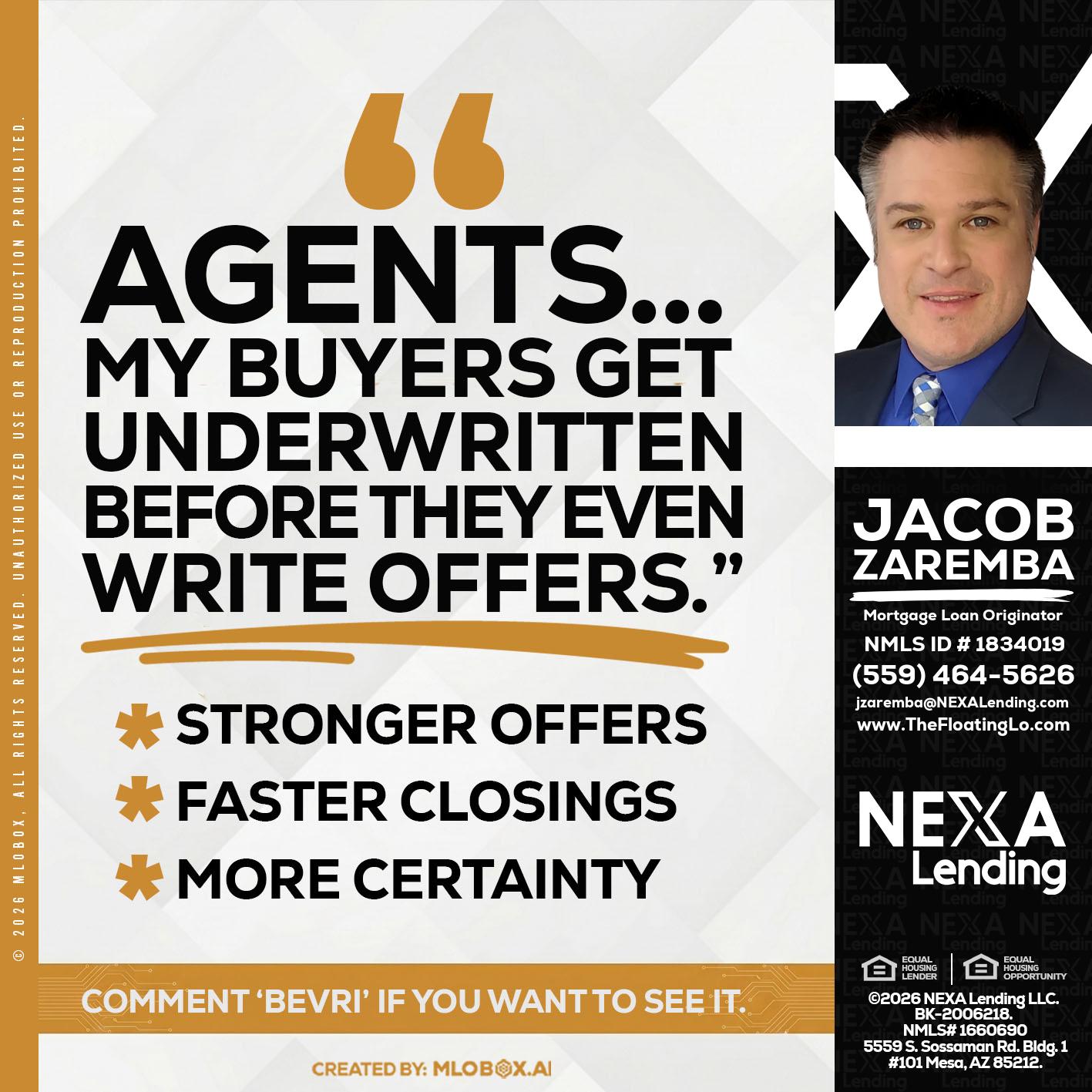 agents - Jacob Zaremba -MLO RMLO CMLO