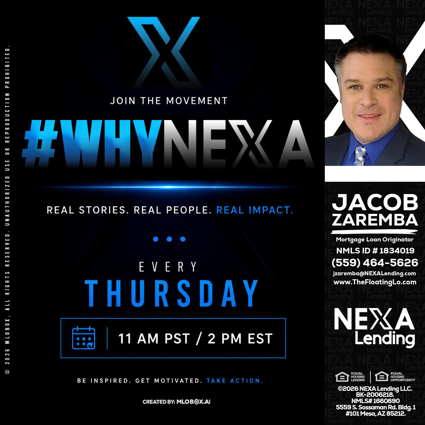 why NEXA - Jacob Zaremba -MLO RMLO CMLO