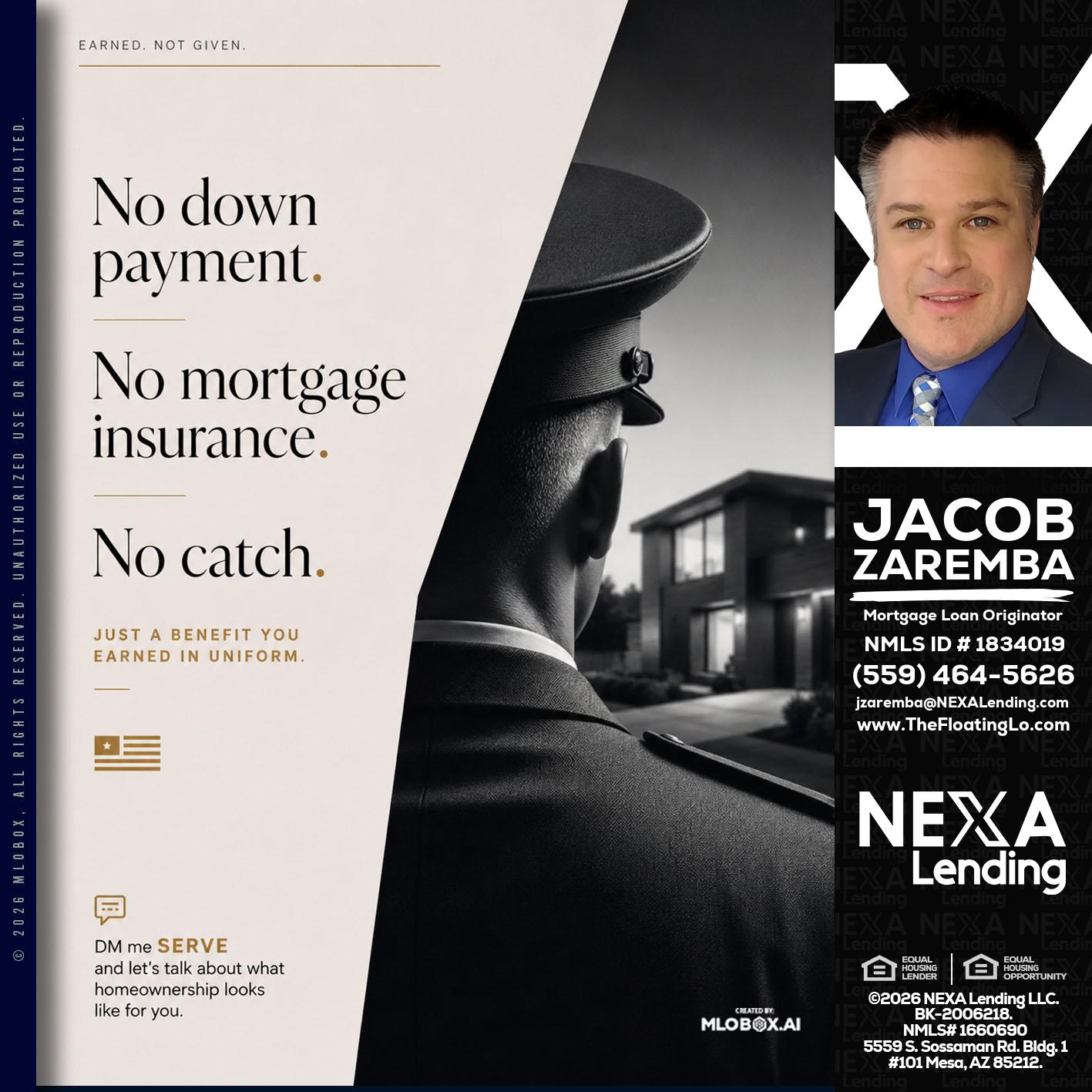 NO DOWN PAYMENT - Jacob Zaremba -MLO RMLO CMLO