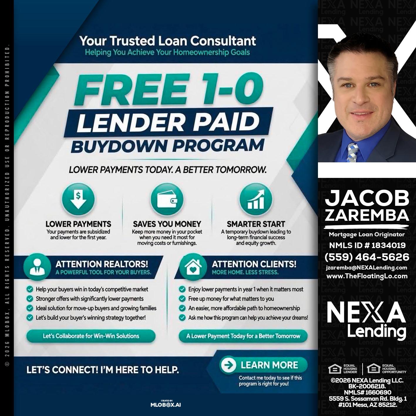 FREE 1-0 - Jacob Zaremba -MLO RMLO CMLO