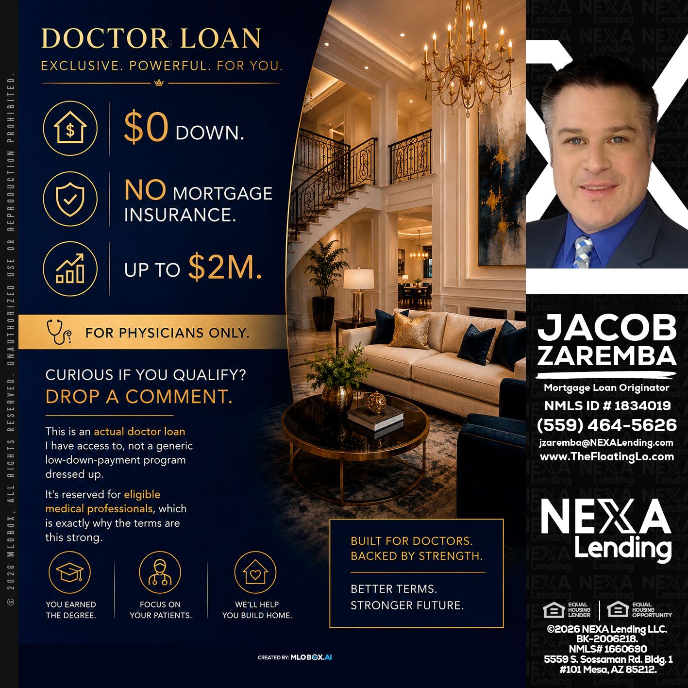 DOCTOR LOANS - Jacob Zaremba -MLO RMLO CMLO