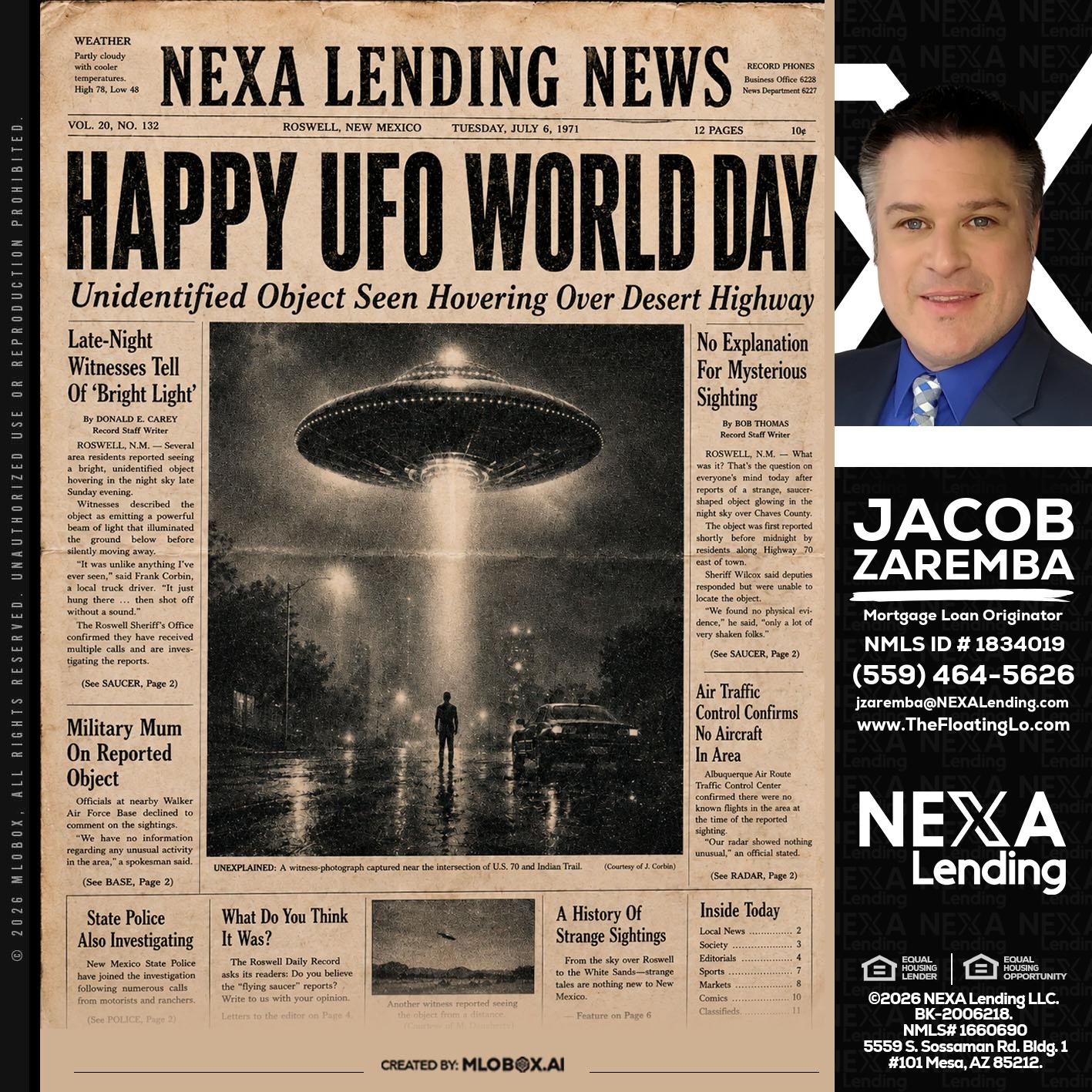HAPPY UFO WORLD DAY - Jacob Zaremba -MLO RMLO CMLO