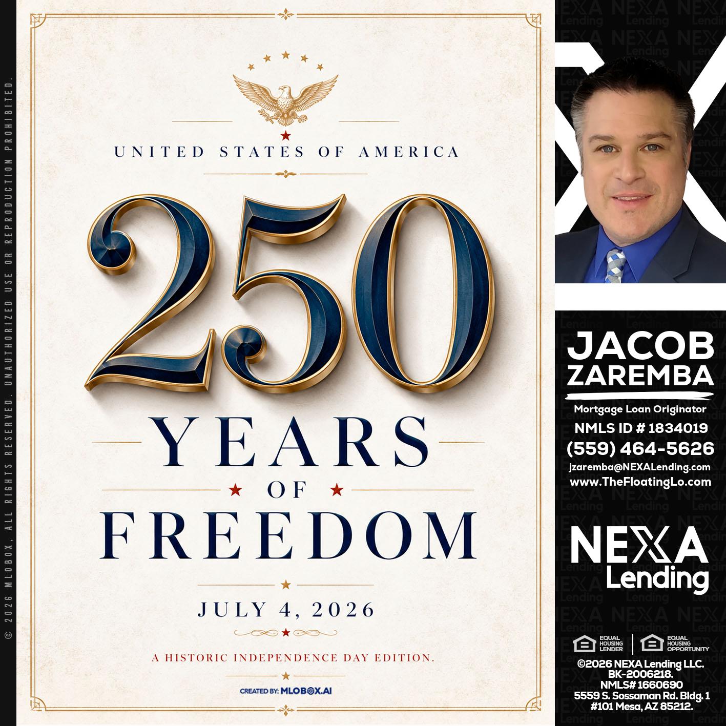 250 YEARS - Jacob Zaremba -MLO RMLO CMLO