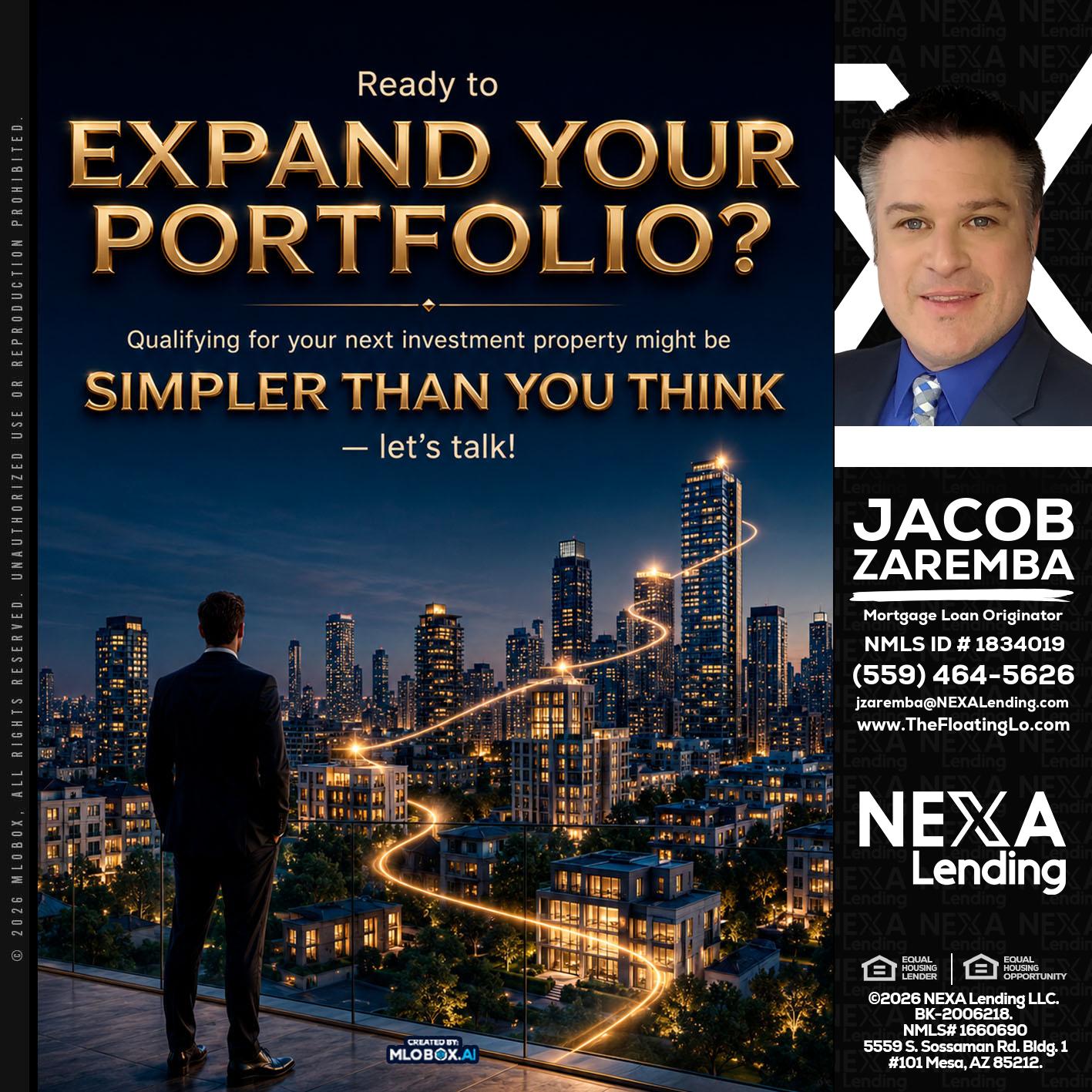expand you portfolio - Jacob Zaremba -MLO RMLO CMLO