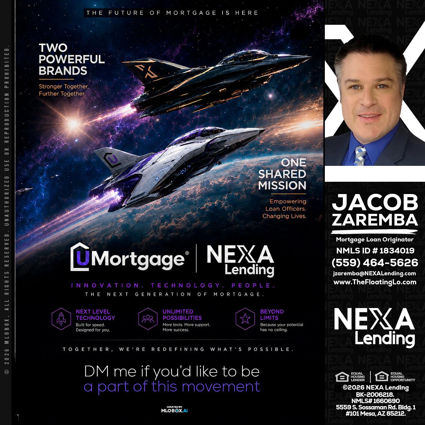 U Mortgage + NEXA lending - Jacob Zaremba -MLO RMLO CMLO