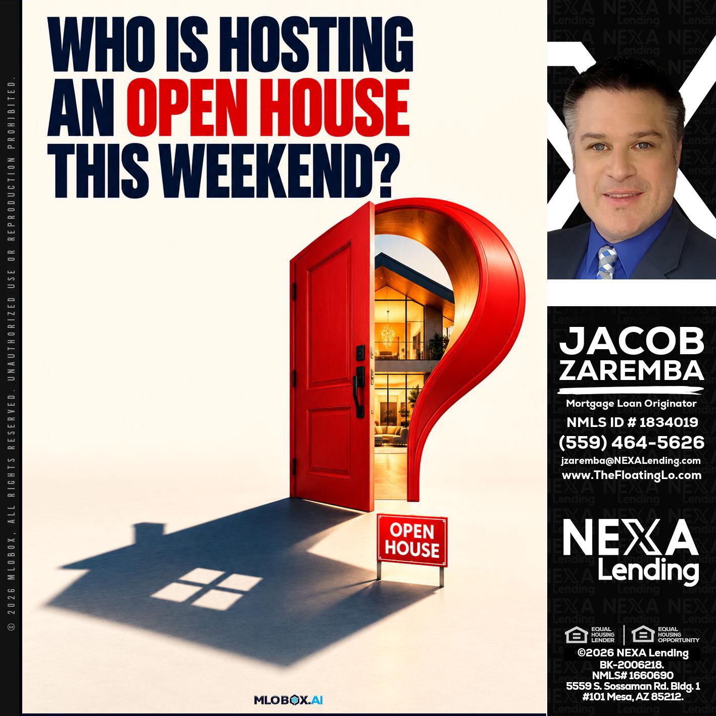 who is hosting - Jacob Zaremba -MLO RMLO CMLO